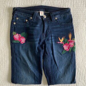 True Religion Paradise Falls Embroidered Skinny Jeans